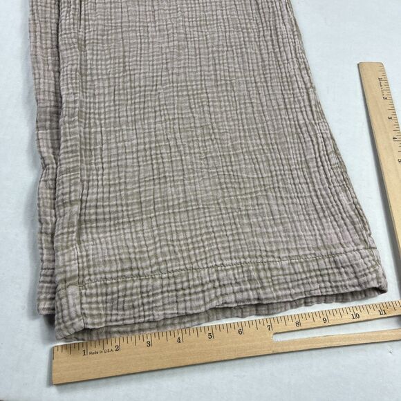 Z Supply Gauze Wide Leg Lounge Pants Women’s Size L Neutral Crinkle Cotton Relax - Picture 11 of 12